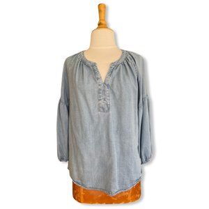 Eddie Bauer Denim Tunic Peasant Sleeves
